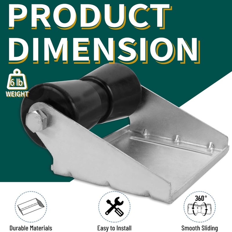 TPSHKE Keel Roller Assembly Kit for Boat Trailers with Roller and Bracket and Mounting Bolts, Silver, Galvanized Steel - Image 3